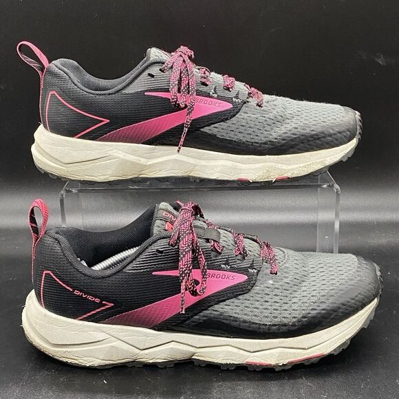 Brooks Womens Size 9 Divide 2 Pink Gray Running Sneaker Shoes 1203421B069 - Picture 1 of 9